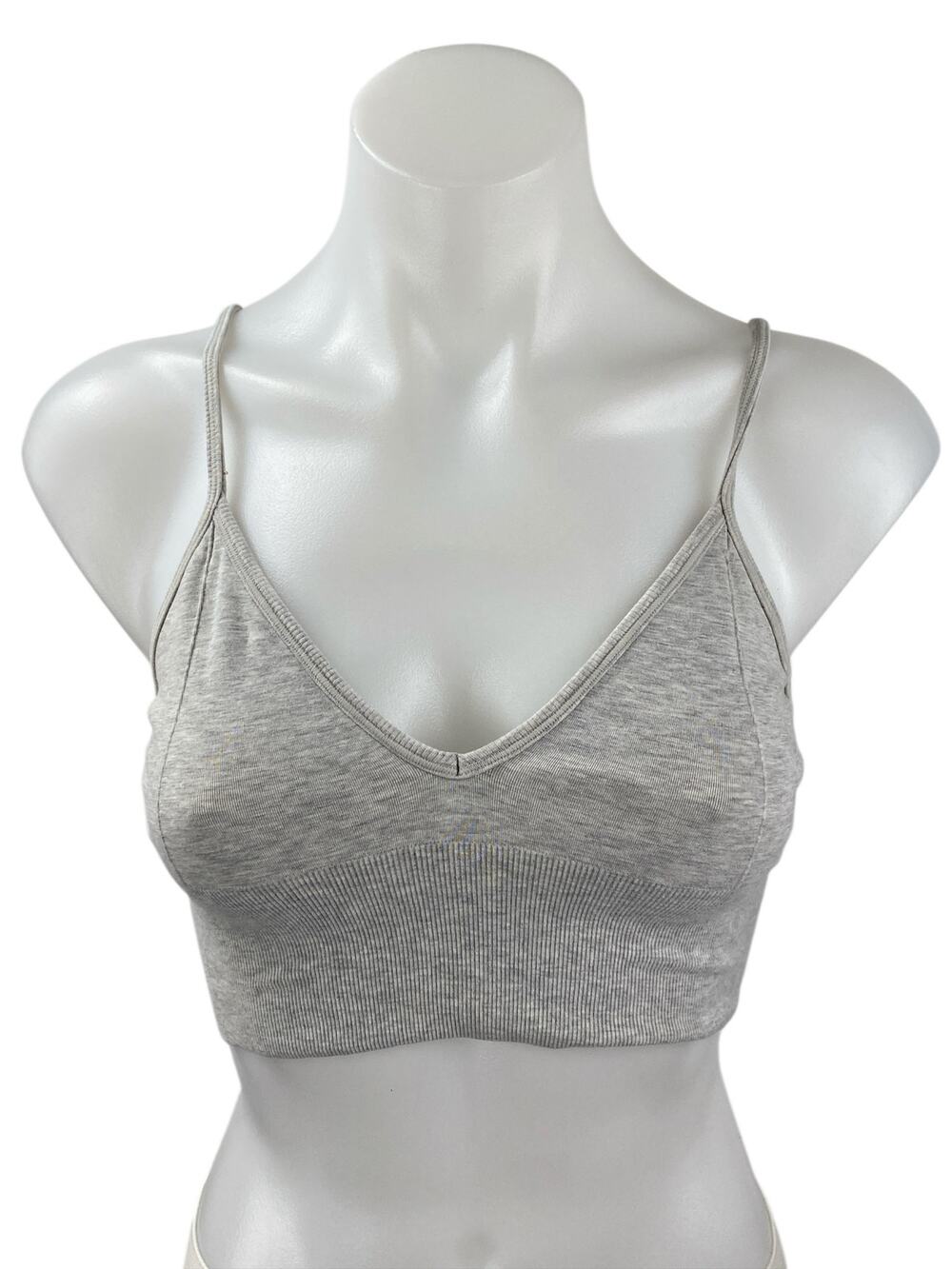 Alo Gray Sleeveless Cami Camisole Activewear Sports Bra Bralette Crop Tank Top S